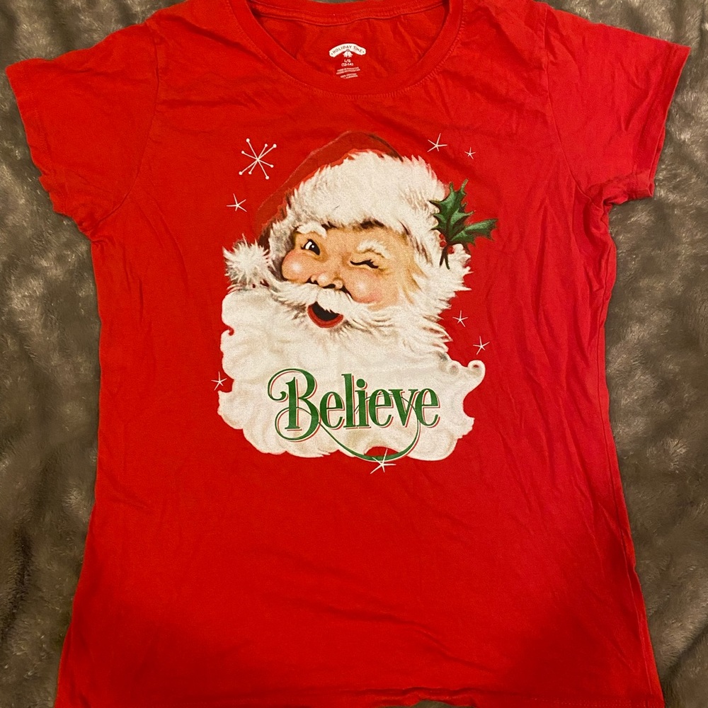 Santa Believe Juniors Top Large